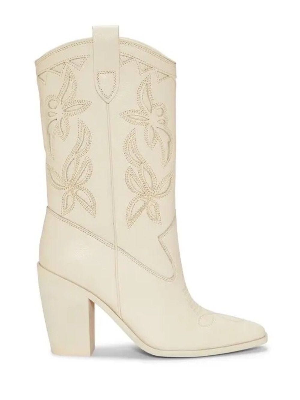 Vince Camuto Alisah Western Cowboy Boots Ivory Cream Leather Size 8.5M 39.5 NEW